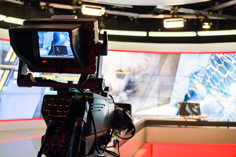 Medientraining im TV Studio, mit TV Kamera